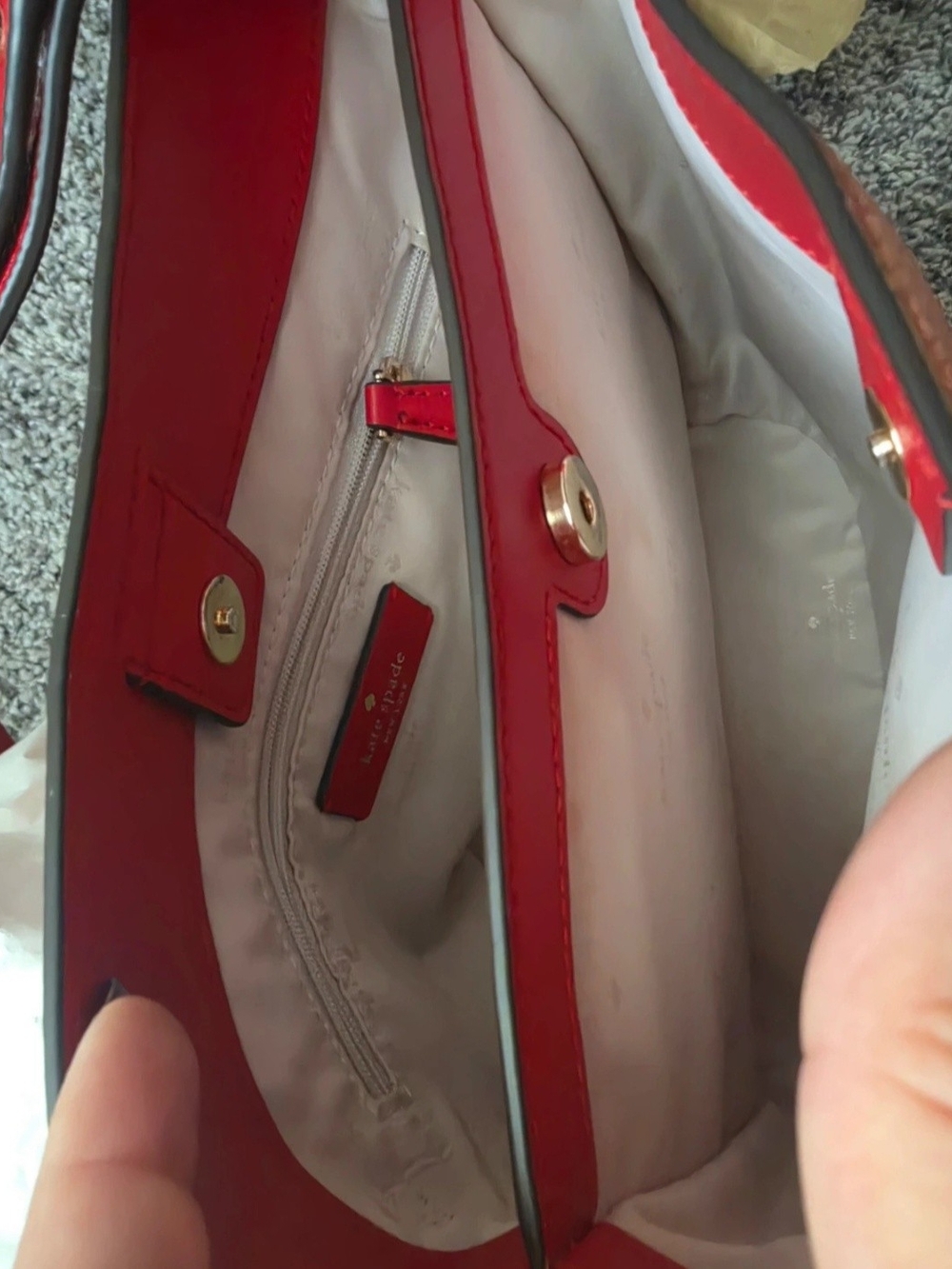 kate spade Red Shoulder Bag with Gold-Tone Hardware